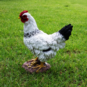 정원인형 흰색 닭 암탉 6R14023 가드닝 데코 소품