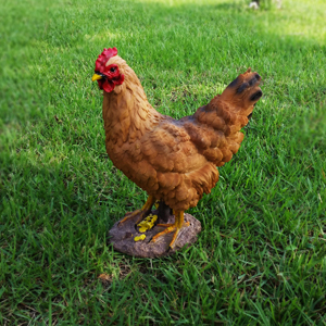 정원인형 갈색 닭 암탉 6R14024 가드닝 데코 소품